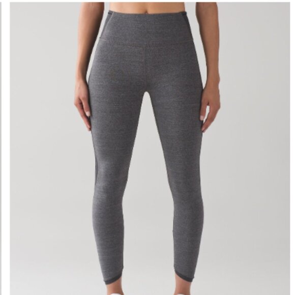 LULULEMON Featherlight Tight Leggings Gray Heathered Size 4 - Picture 1 of 13